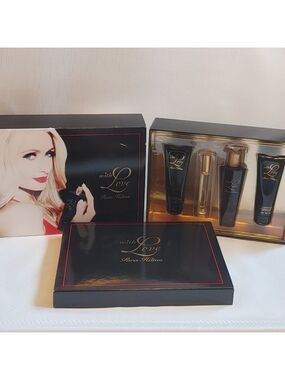 With Love Paris Hilton Gift Set Fragrance Body Lotion Roller Ball BNWT F…